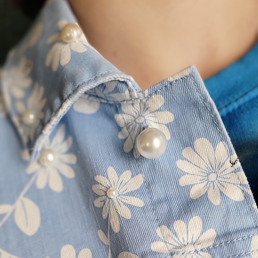 Rare!  Juicy Couture Black Label Denim Jacket With Pearls